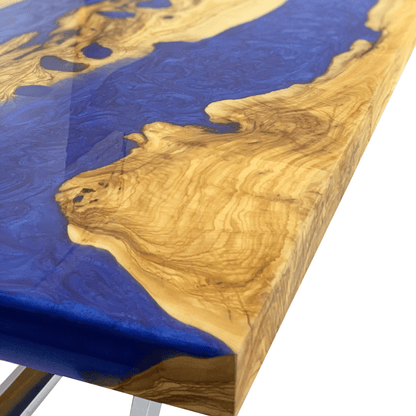 Pearl Blue Morano Olive Wood Coffee Table