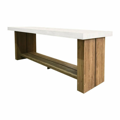 Perpetual Teak Mykonos Bar Table – Ivory White