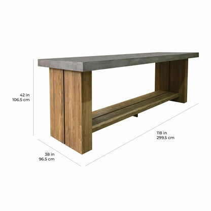 Perpetual Teak Mykonos Bar Table – Slate Gray