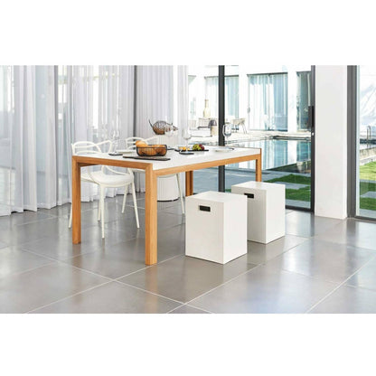 Perpetual Teak Soho Dining Table Ivory White