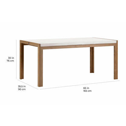 Perpetual Teak Soho Dining Table Ivory White