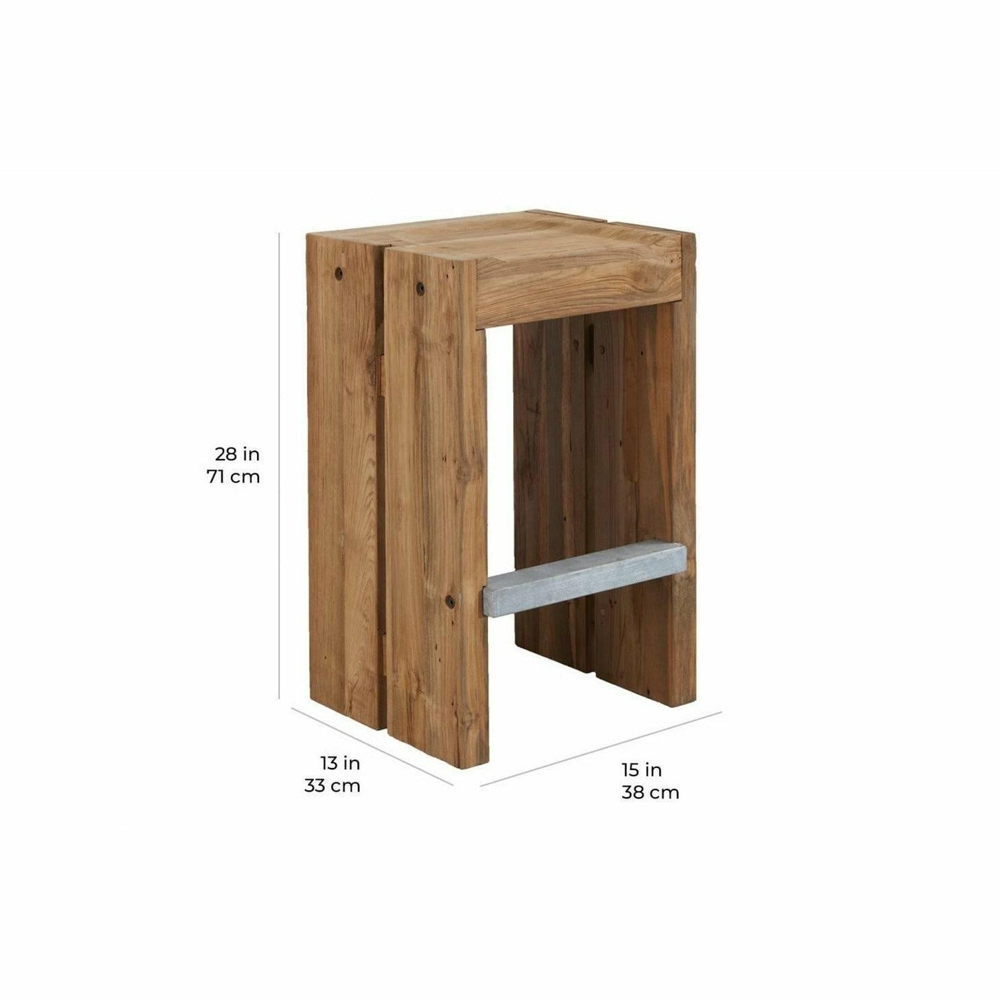 Perpetual Teak Solo Bar Stool