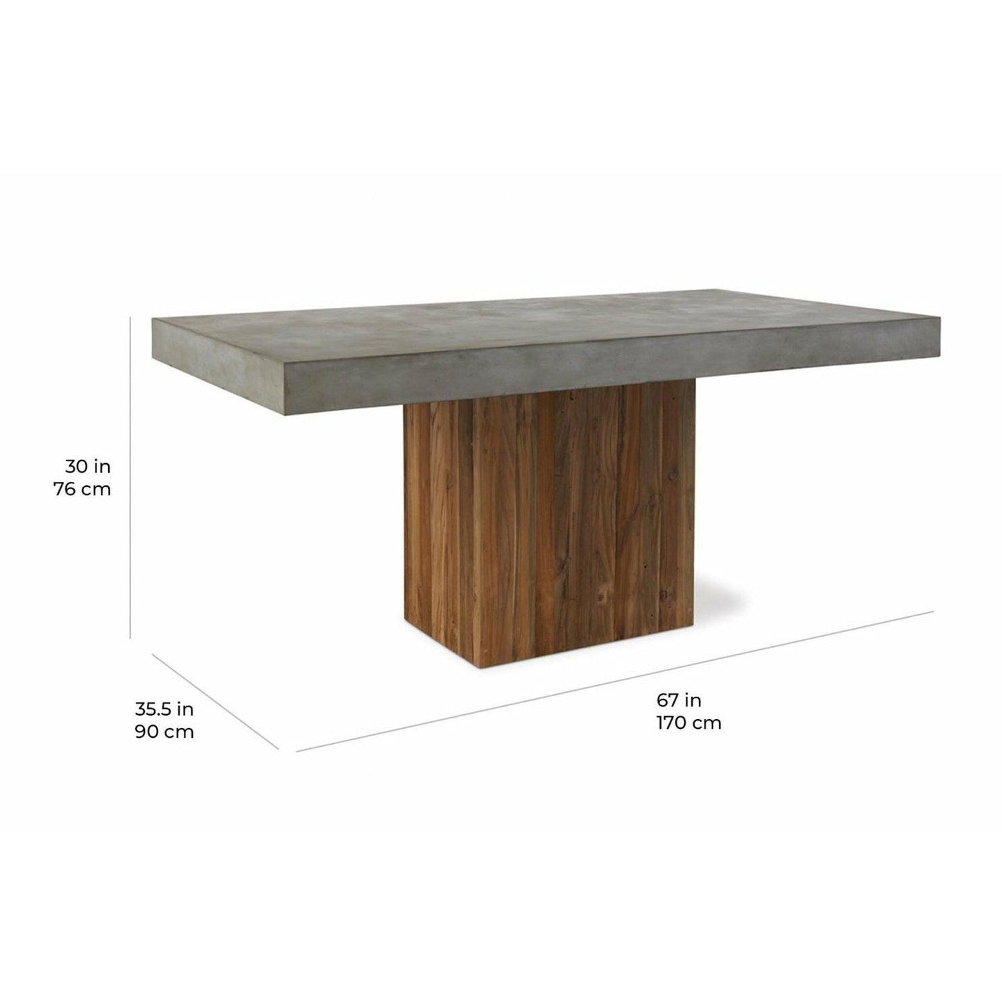 Perpetual Teak Sparta Dining Table Slate Grey