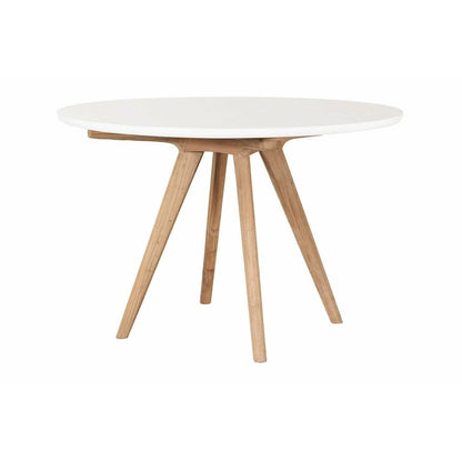 Perpetual Teak Viola Dining Table Ivory White