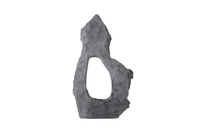 Colossal Cast Stone Sculpture Single Hole, Charcoal Stone