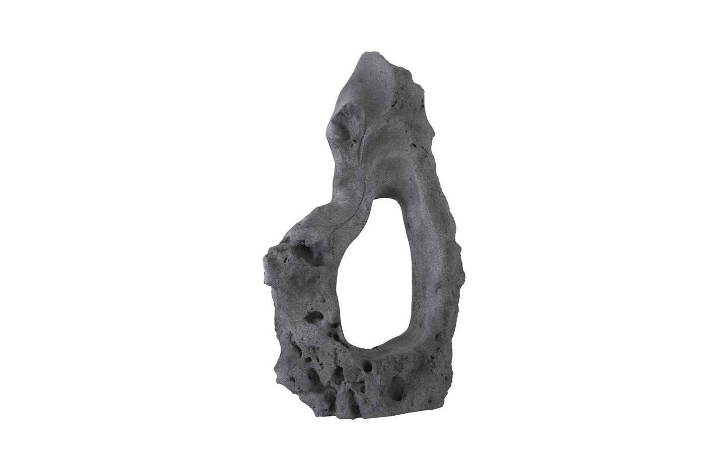 Colossal Cast Stone Sculpture Single Hole, Charcoal Stone