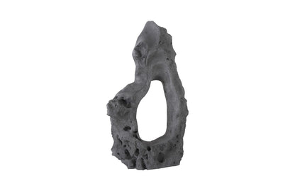 Colossal Cast Stone Sculpture Single Hole, Charcoal Stone
