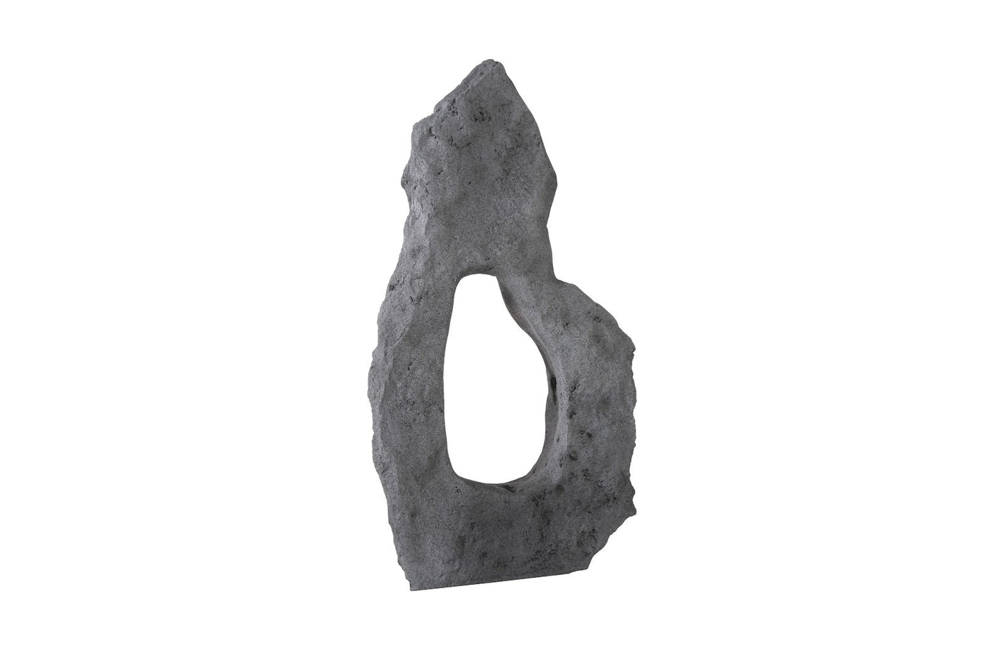 Colossal Cast Stone Sculpture Single Hole, Charcoal Stone