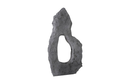 Colossal Cast Stone Sculpture Single Hole, Charcoal Stone