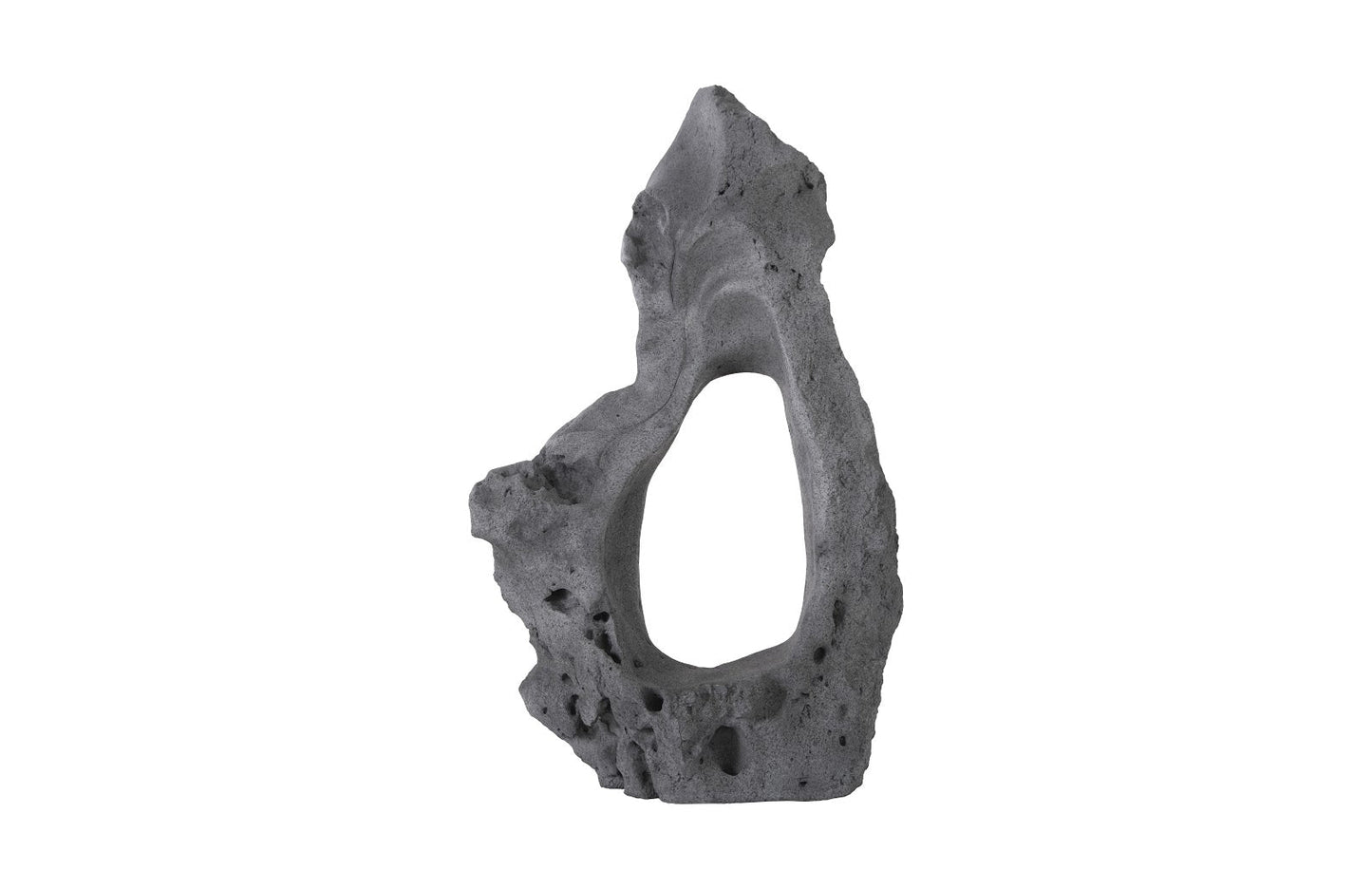 Colossal Cast Stone Sculpture Single Hole, Charcoal Stone