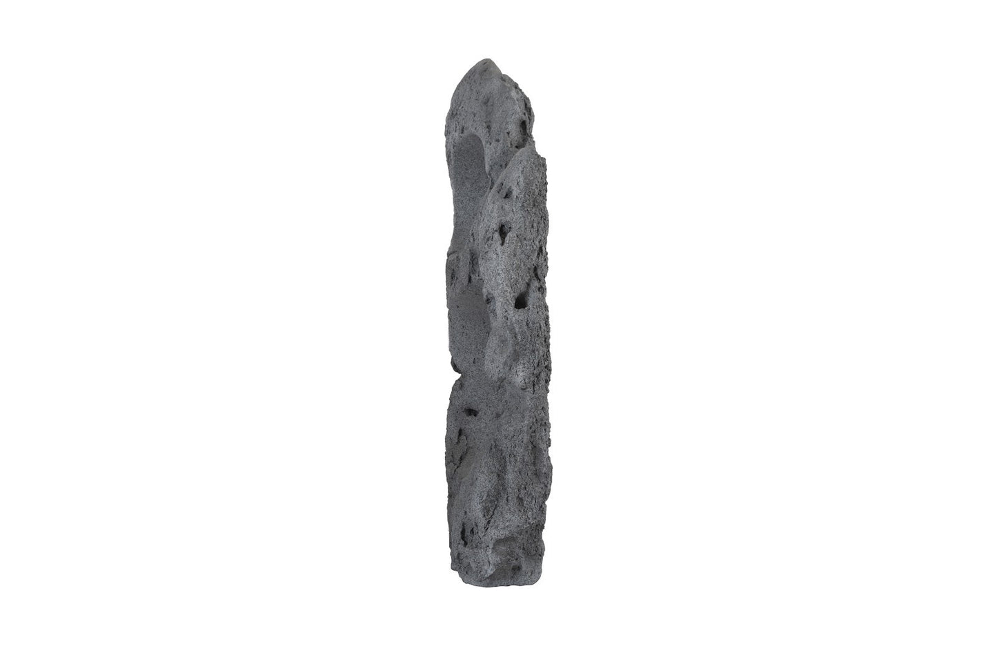 Colossal Cast Stone Sculpture Two Holes, Charcoal Stone