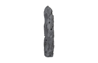 Colossal Cast Stone Sculpture Two Holes, Charcoal Stone