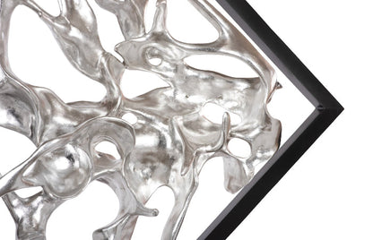 Cast Revolving Diamond Sculpture in Silver Leaf