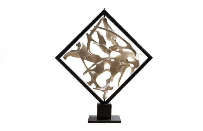 Cast Revolving Diamond Sculpture Bleached