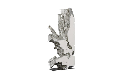 Freeform Sculpture White, Silver Leaf