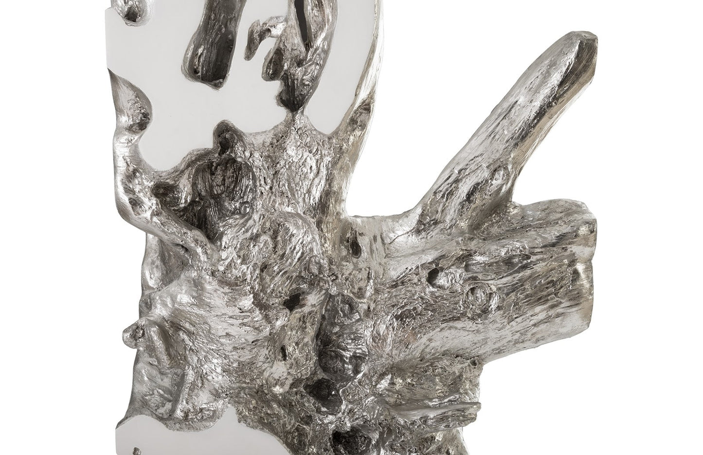 Freeform Sculpture White, Silver Leaf