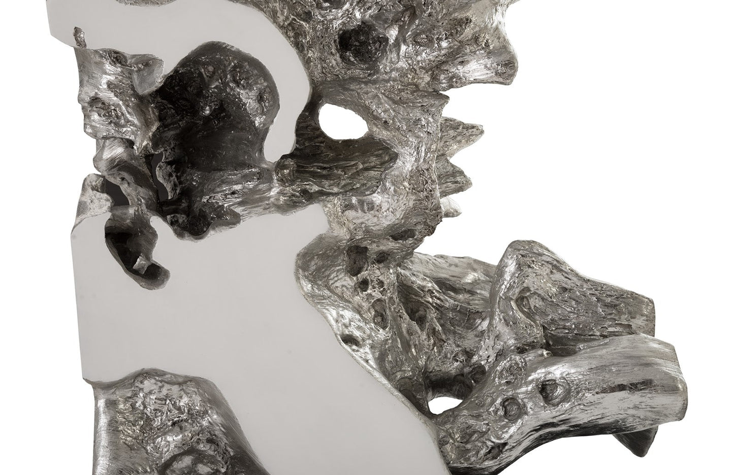 Freeform Sculpture White, Silver Leaf