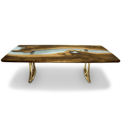 Pheraea Walnut Wood River Dining Table