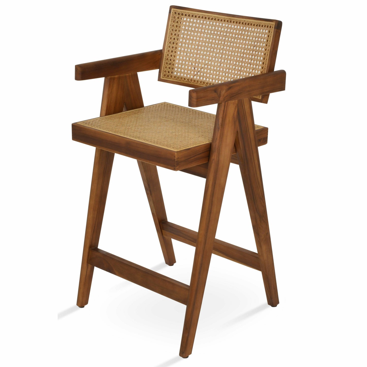 Pierre J Stool Teak Full Wicker