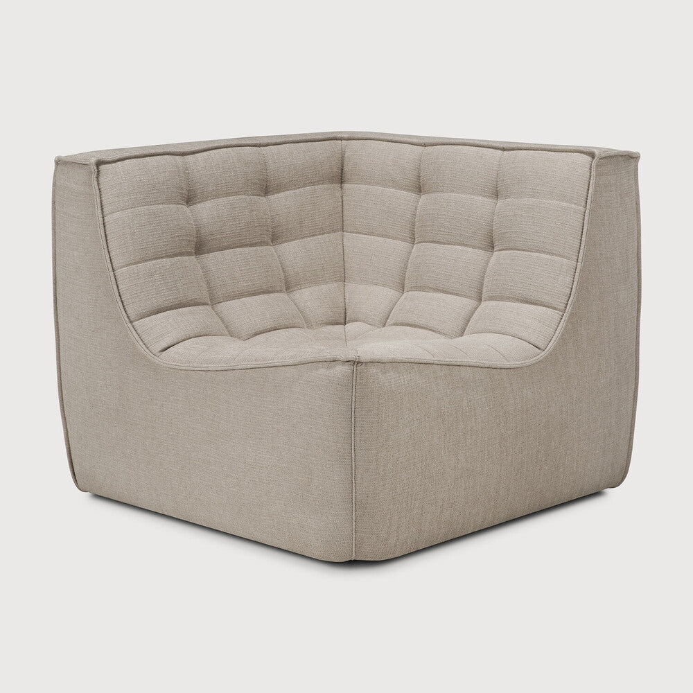 N701 Modular 4-Piece Ecru Fabric Sectional Set