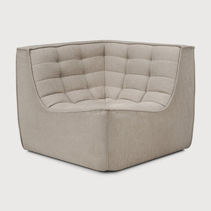 N701 Modular 4-Piece Ecru Fabric Sectional Set