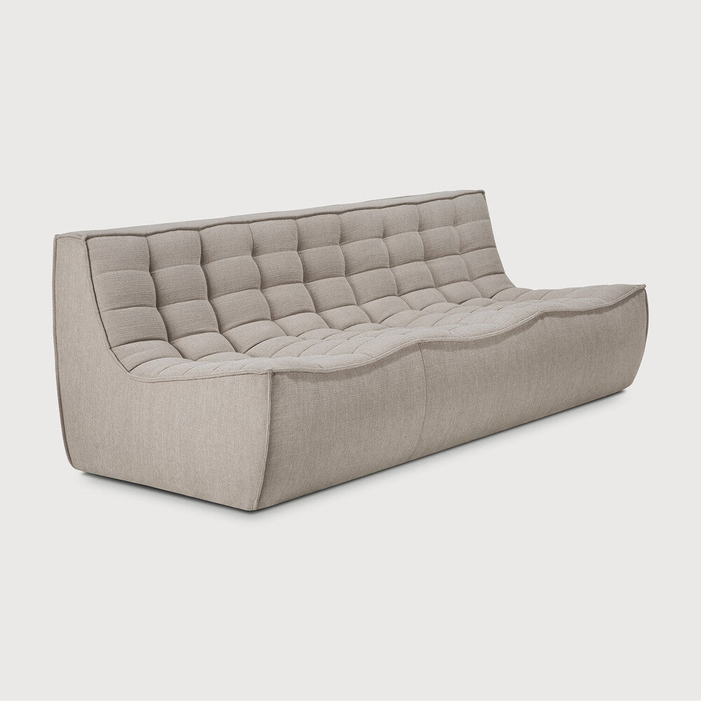 N701 Modular 4-Piece Ecru Fabric Sectional Set