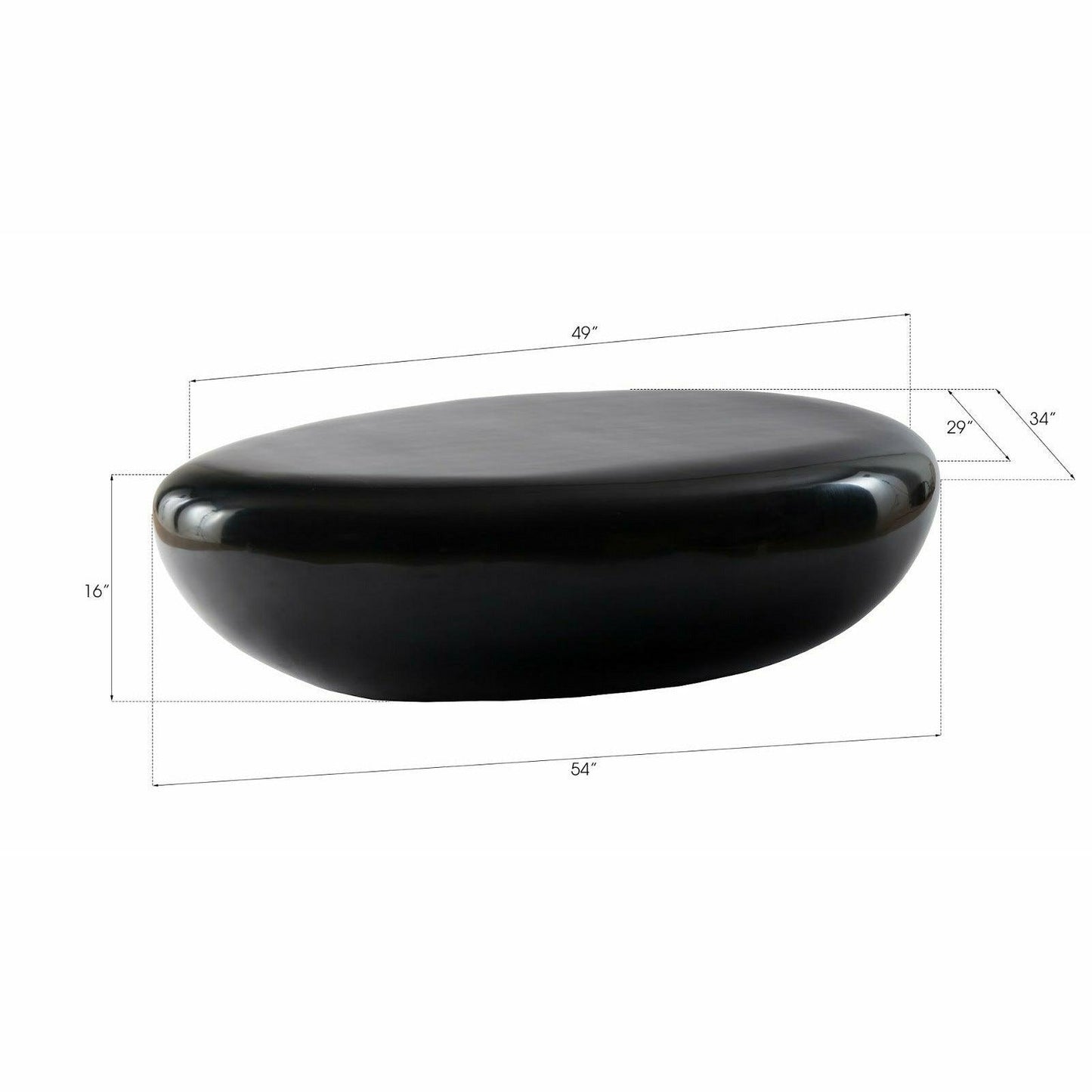 River Stone Coffee Table Black