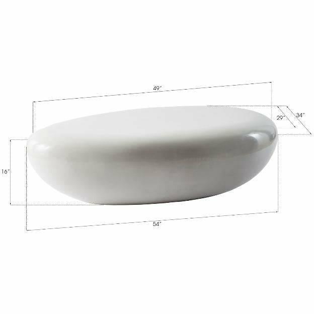 River Stone Coffee Table Gel Coat White