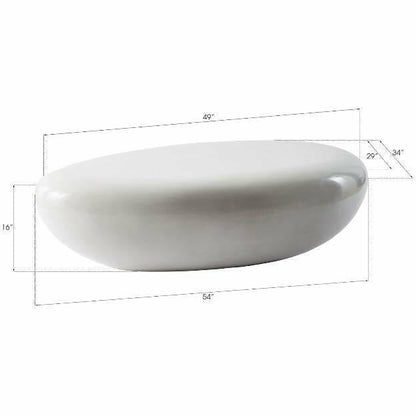 River Stone Coffee Table Gel Coat White