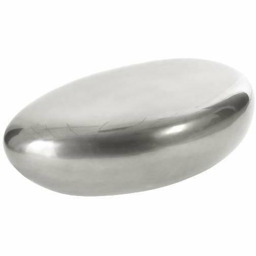 River Stone Coffee Table Liquid Silver