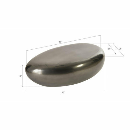 River Stone Coffee Table Liquid Silver
