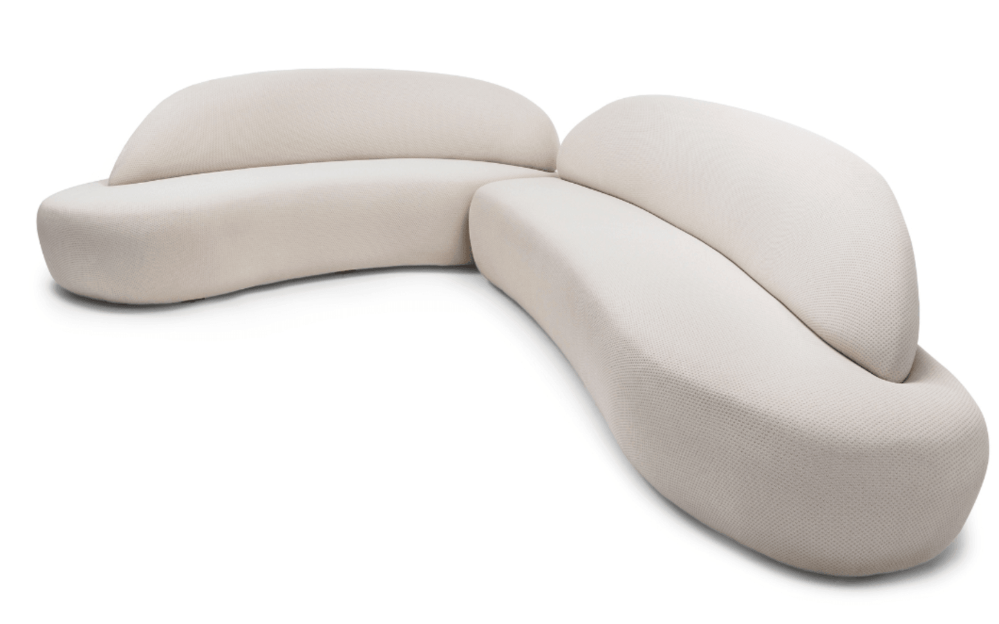 RUY Sofa in Off-White Boucle Fabric (Right Side) by Uultis
