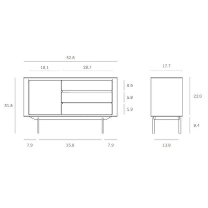 Shadow Sideboard With Black Metal Legs