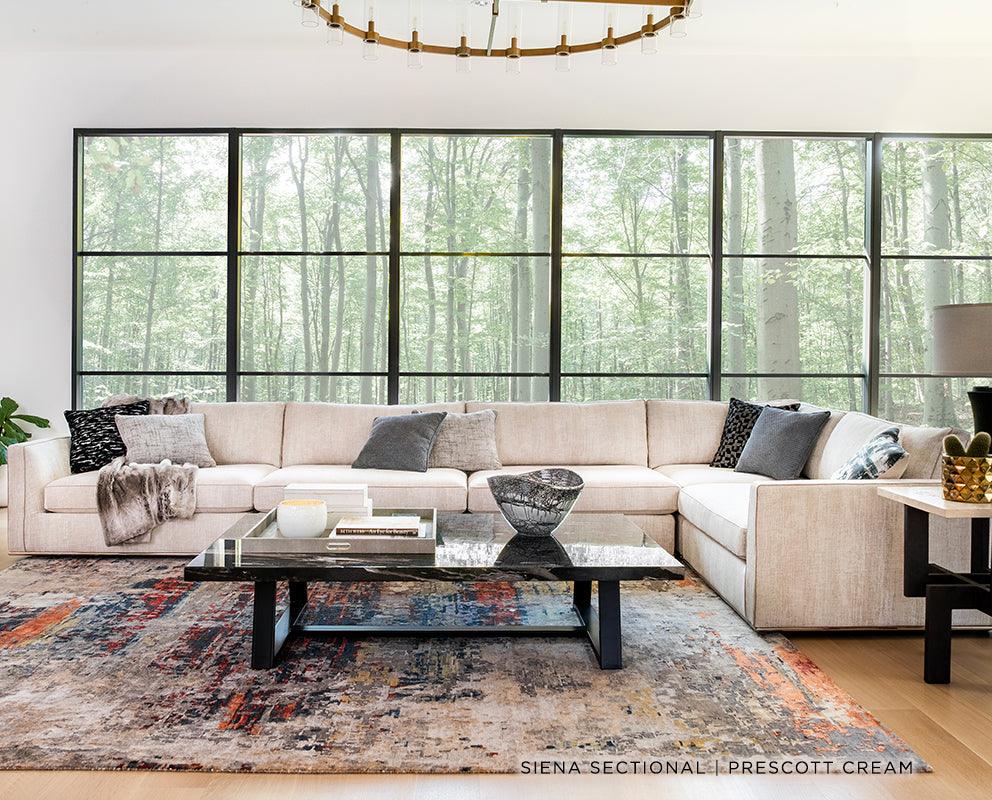 SIENA 3-SEAT GRAND SOFA - GREY FABRIC