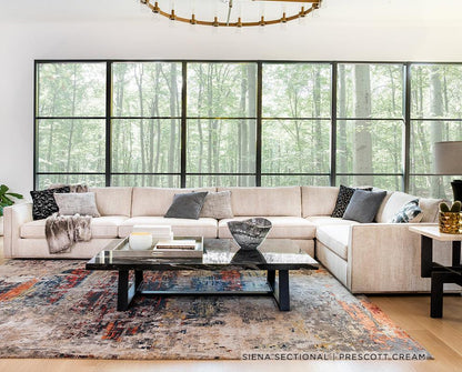 SIENA 3-SEAT GRAND SOFA - GREY FABRIC