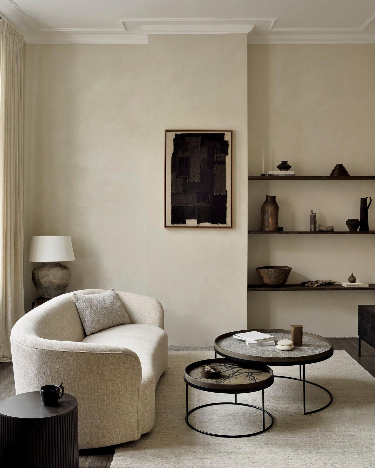 Small Tray Round Coffee Table Set