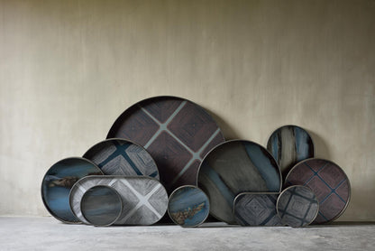 Small Tray Round Coffee Table Set