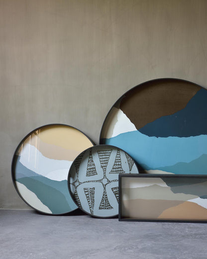 Small Tray Round Coffee Table Set
