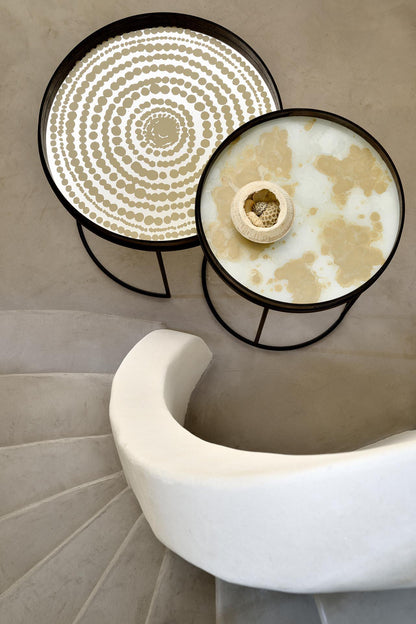 Small Tray Round Coffee Table Set