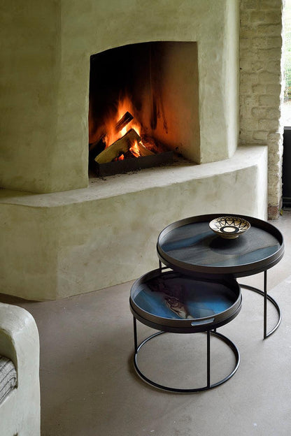 Small Tray Round Coffee Table Set