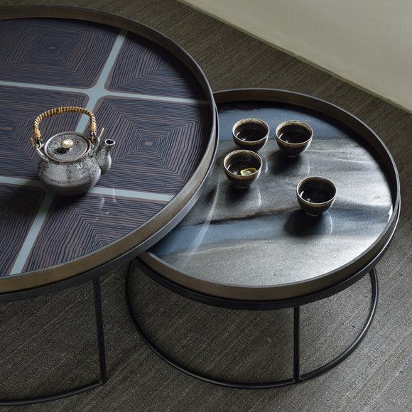 Small Tray Round Coffee Table Set