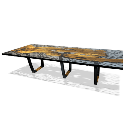 Staphyle Olive Wood  Wavy Dining Table