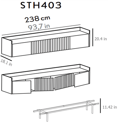Stockholm Technic 4 Door Sideboard