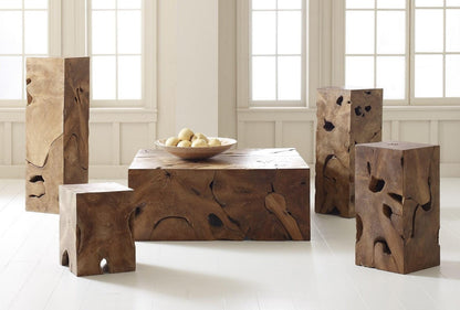 Teak Slice Coffee Table, Rectangle