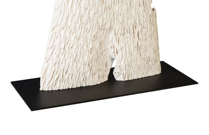 Chainsaw Sculpture on Stand White/Gold