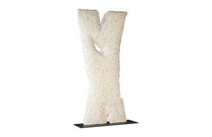 Chainsaw Sculpture on Stand White/Gold