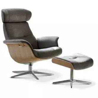TIMEOUT Recliner + Footstool + Charcoal + Oak