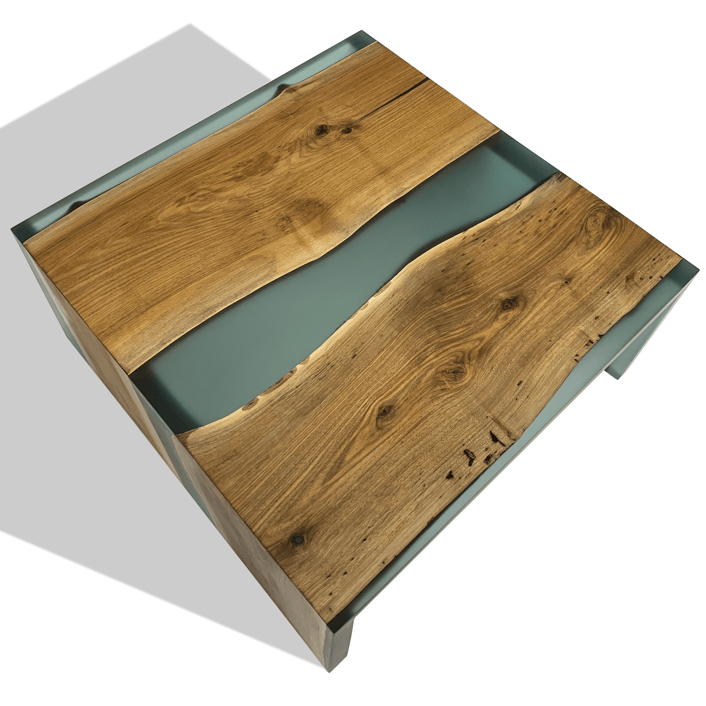 Walnut Wood Frosted Waterfall Coffee Table