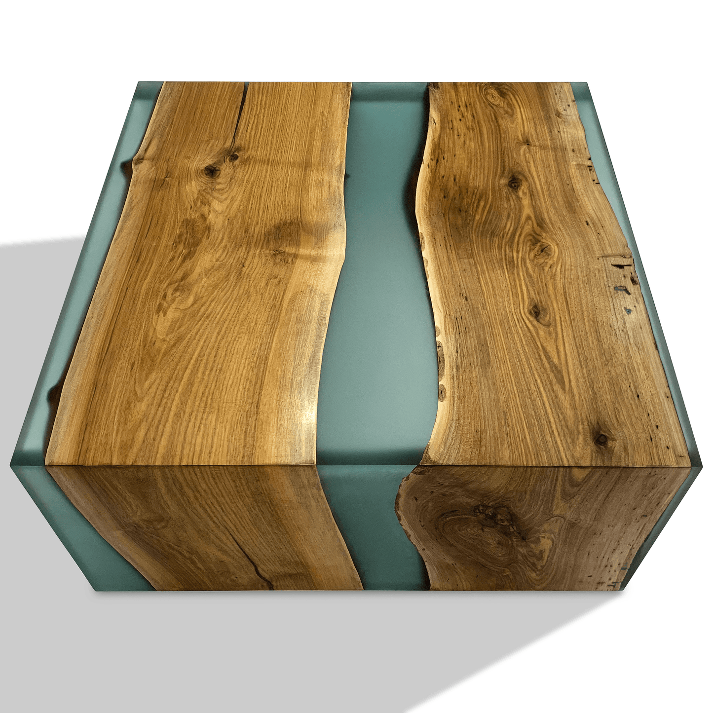 Walnut Wood Frosted Waterfall Coffee Table