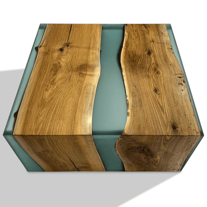 Walnut Wood Frosted Waterfall Coffee Table